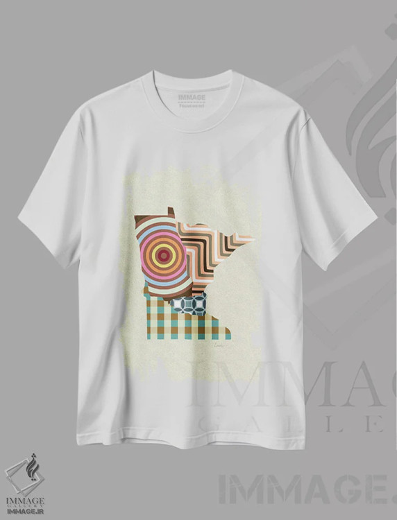 تیشرت سفید طرح دار "ایالت مینه سوتا"، تزئینی اثر لانره استودیو | فروشگاه ایماژ