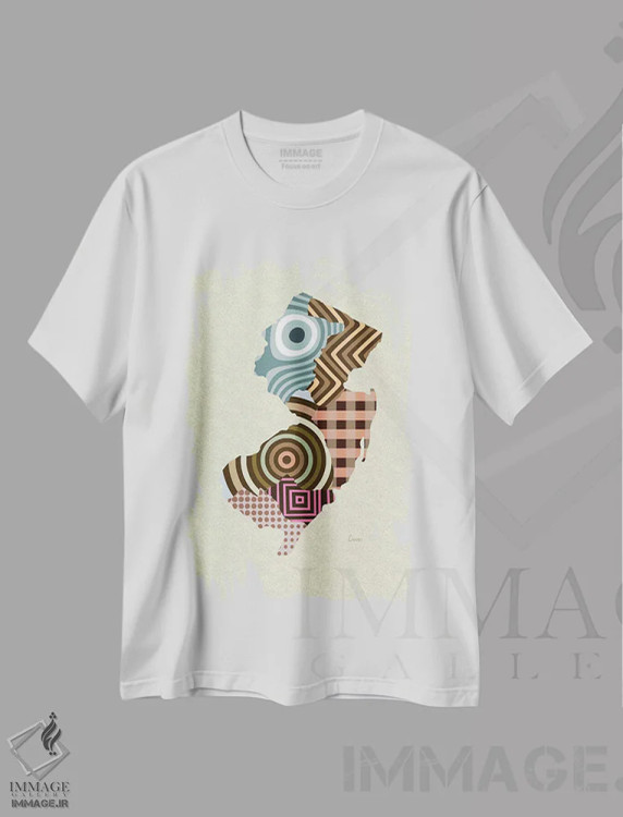 تیشرت سفید طرح دار "ایالت نیوجرسی"، تزئینی اثر لانره استودیو | immage.ir