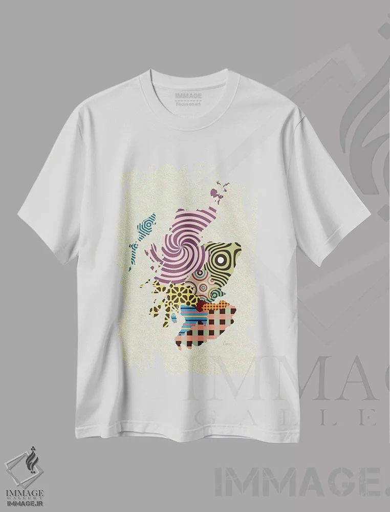 تیشرت سفید طرح دار "اسکاتلند"، تزئینی اثر لانره استودیو | فروشگاه ایماژ