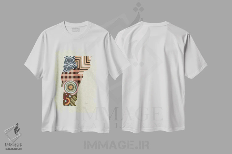 تیشرت سفید طرح دار "ایالت ورمونت"، تزئینی اثر لانره استودیو | فروشگاه ایماژ