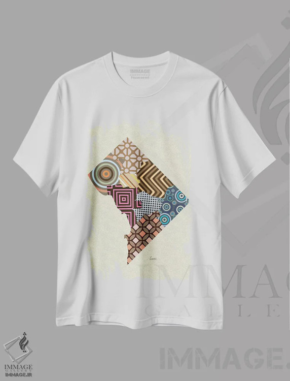 تیشرت سفید طرح دار "واشنگتن دی سی"، تزئینی اثر لانره استودیو | immage.ir