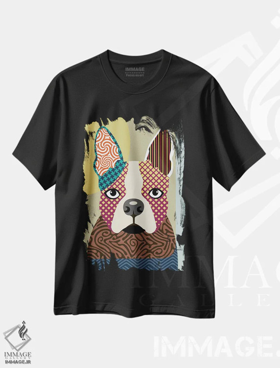 تیشرت مشکی طرح دار "بوستون تریر"، تزئینی اثر لانره استودیو | immage.ir