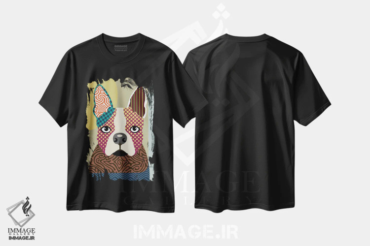 تیشرت مشکی طرح دار "بوستون تریر"، تزئینی اثر لانره استودیو | immage.ir