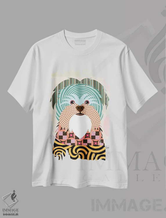 تیشرت سفید طرح دار "آفن پینشر"، تزئینی اثر لانره استودیو | immage.ir