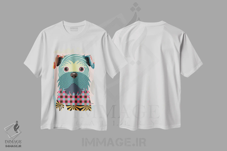تیشرت سفید طرح دار "بروسلز گریفون"، تزئینی اثر لانره استودیو | فروشگاه ایماژ