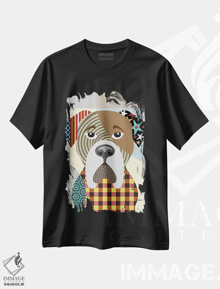 تیشرت مشکی طرح دار "بولماستیف"، تزئینی اثر لانره استودیو | immage.ir