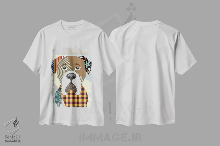 تیشرت سفید طرح دار "بولماستیف"، تزئینی اثر لانره استودیو | فروشگاه ایماژ