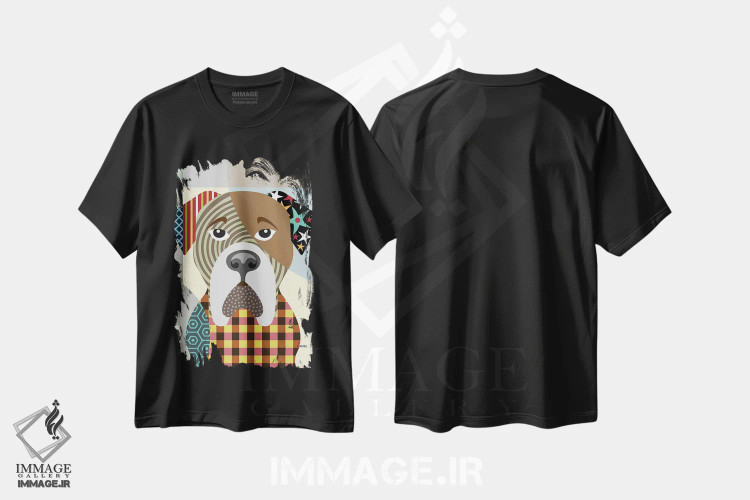 تیشرت مشکی طرح دار "بولماستیف"، تزئینی اثر لانره استودیو | immage.ir