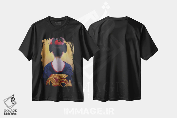 تیشرت مشکی طرح دار مایکو زیبا، دکور معاصر اثر جین لانتسمن | فروشگاه ایماژ