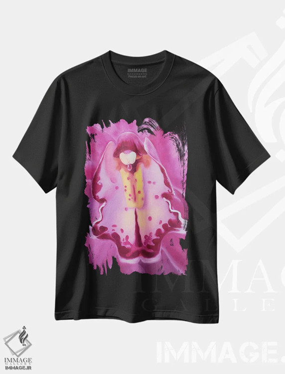 تیشرت مشکی طرح دار ارکیده، دکور معاصر اثر جین لانتسمن | immage.ir