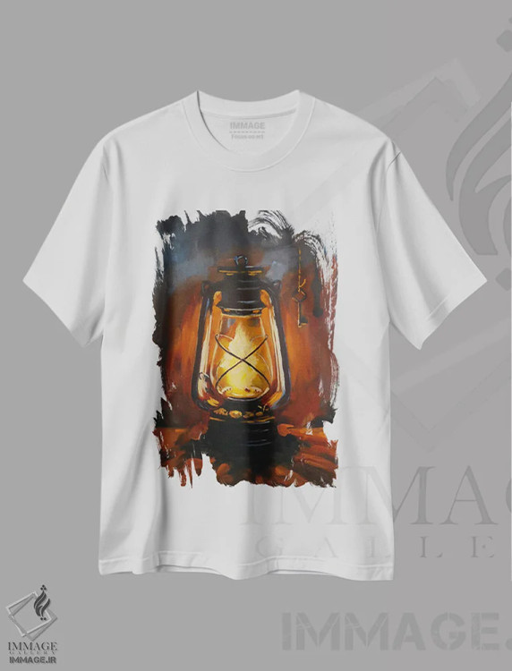 تیشرت سفید طرح دار چراغ کرزین داغ و یک کلید، دکور معاصر اثر جین لانتسمن | immage.ir