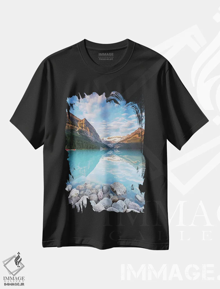 تیشرت مشکی طرح دار آینه لوئیز، مدیوم اثر سرجیو لانزا | immage.ir