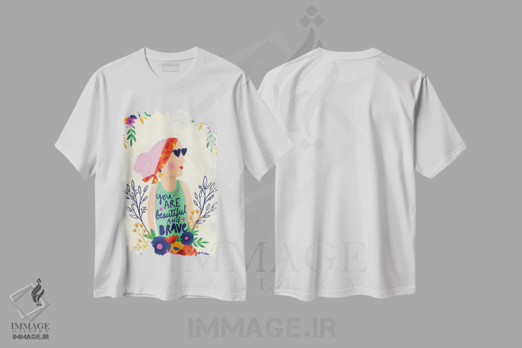 تیشرت سفید طرح دار "خودت را بپذیر"، هنر دیجیتال اثر لوییز آلن | فروشگاه ایماژ
