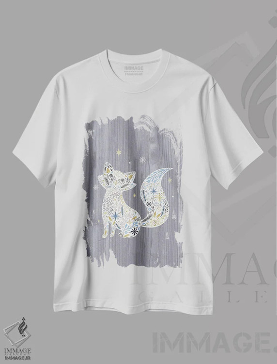 تیشرت سفید طرح دار "جنگل زمستانی باشکوه ۲"، دکور تعطیلات اثر لوییز آلن | فروشگاه ایماژ