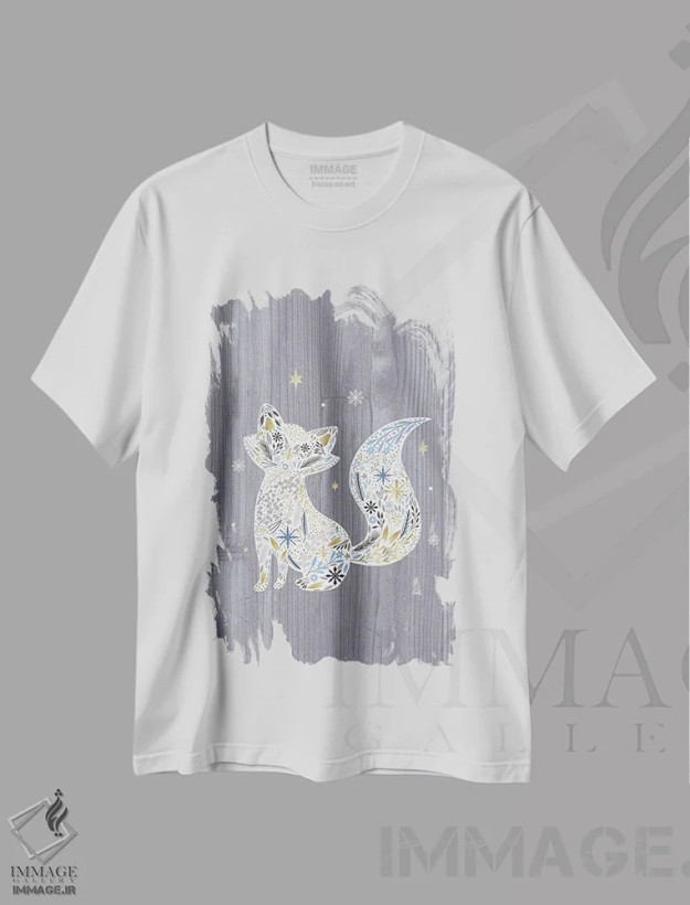 تیشرت سفید طرح دار "جنگل زمستانی باشکوه ۲"، دکور تعطیلات اثر لوییز آلن | فروشگاه ایماژ