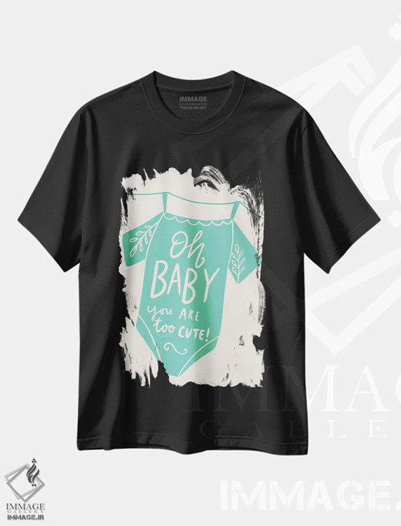 تیشرت مشکی طرح دار "اوه عزیزم!"، تزئینی اثر لوییز آلن | فروشگاه ایماژ