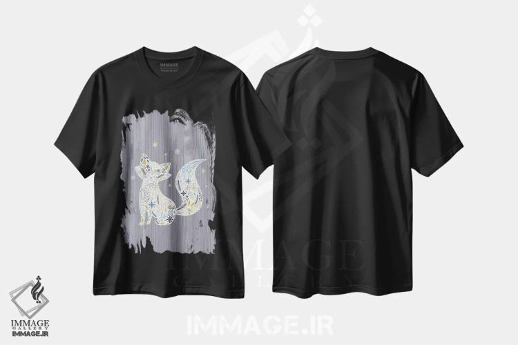 تیشرت مشکی طرح دار "جنگل زمستانی باشکوه ۲"، دکور تعطیلات اثر لوییز آلن | immage.ir