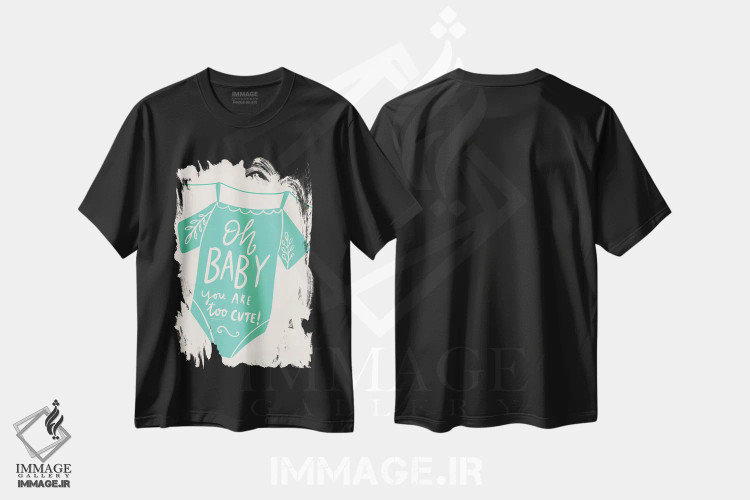 تیشرت مشکی طرح دار "اوه عزیزم!"، تزئینی اثر لوییز آلن | فروشگاه ایماژ