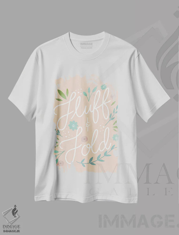 تیشرت سفید طرح دار "پف و تا کردن"، دکور روستایی اثر لوییز آلن | فروشگاه ایماژ
