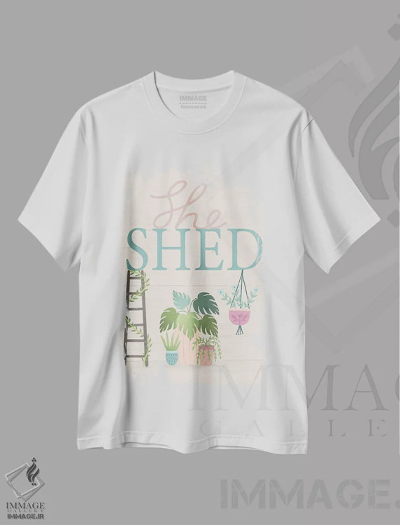 تیشرت سفید طرح دار "آلونک زنانه"، هنر دیجیتال اثر لوییز آلن | immage.ir