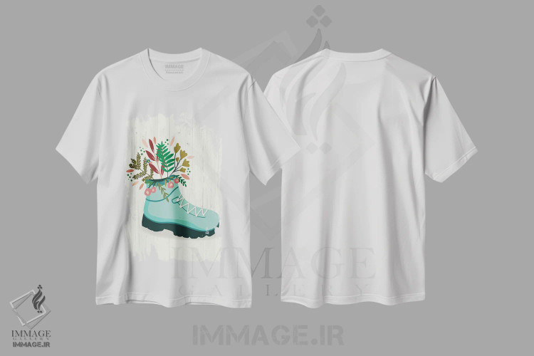 تیشرت سفید طرح دار "چکمه های گلدار"، دکور روستایی اثر لوییز آلن | immage.ir