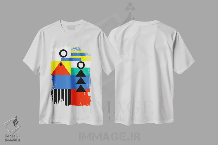 تیشرت سفید طرح دار "زندگی بارها و بارها آغاز می شود"، آبستره اثر لورا اوبون | immage.ir