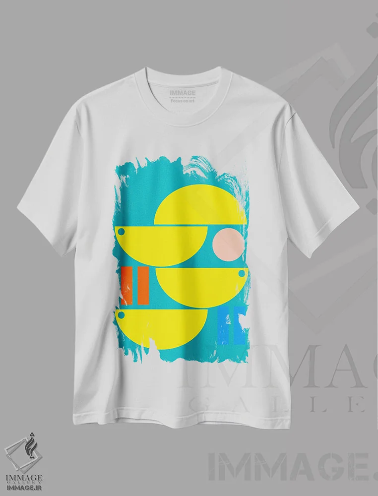 تیشرت سفید طرح دار "با ناآرامی راحت باش"، آبستره اثر لورا اوبون | immage.ir