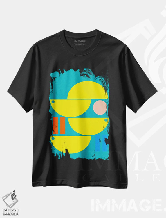 تیشرت مشکی طرح دار "با ناآرامی راحت باش"، آبستره اثر لورا اوبون | فروشگاه ایماژ