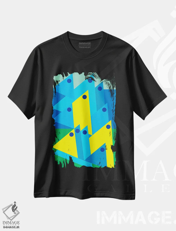 تیشرت مشکی طرح دار "جنگجویان فروتن"، آبستره اثر لورا اوبون | فروشگاه ایماژ