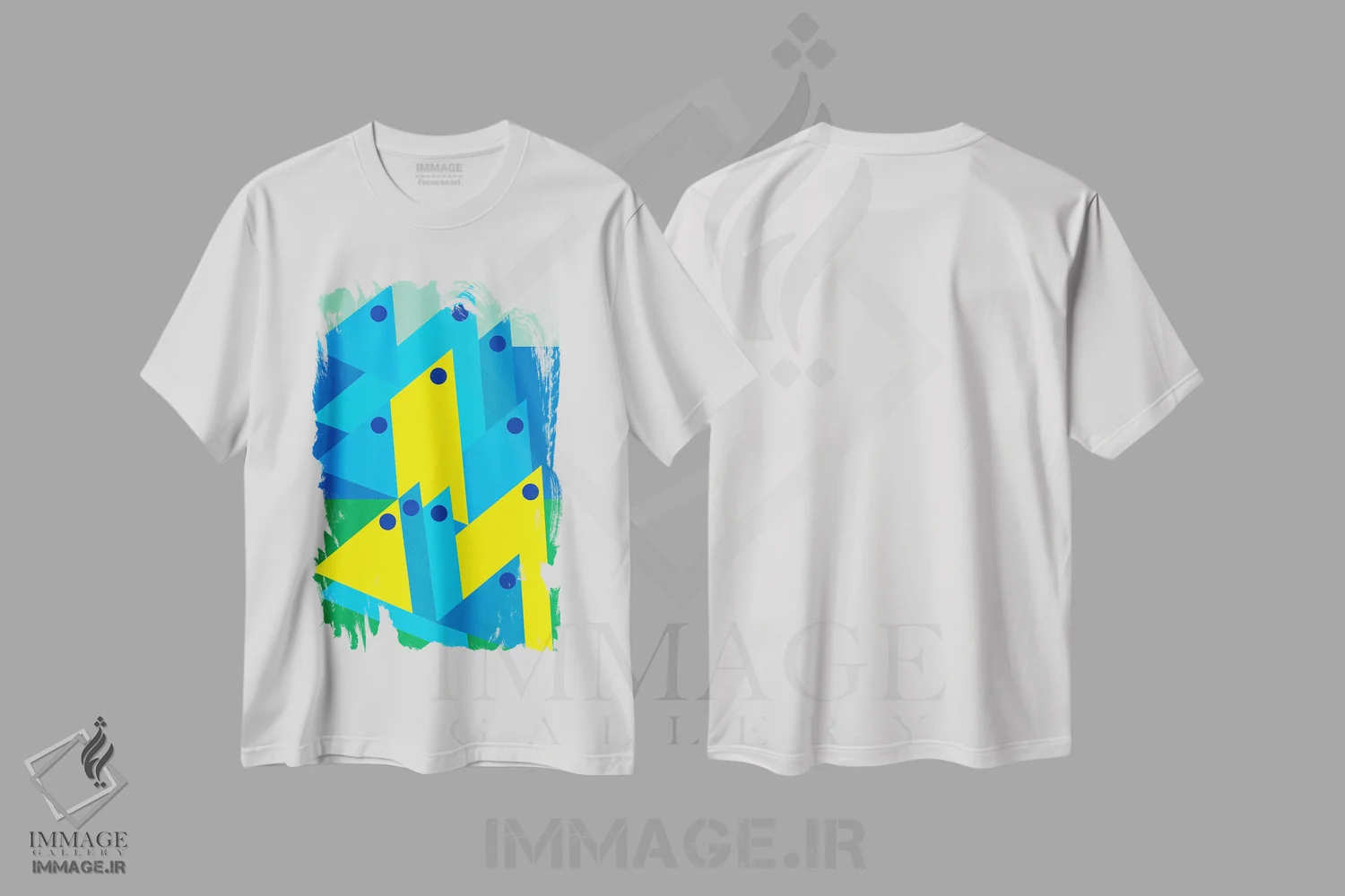 تیشرت سفید طرح دار "جنگجویان فروتن"، آبستره اثر لورا اوبون | immage.ir