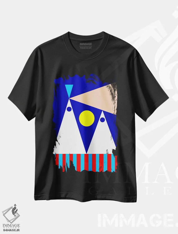 تیشرت مشکی طرح دار "شب های صاف"، آبستره اثر لورا اوبون | فروشگاه ایماژ