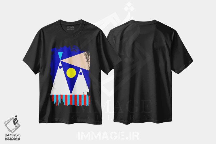 تیشرت مشکی طرح دار "شب های صاف"، آبستره اثر لورا اوبون | فروشگاه ایماژ