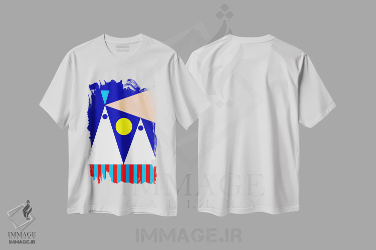 تیشرت سفید طرح دار "شب های صاف"، آبستره اثر لورا اوبون | immage.ir