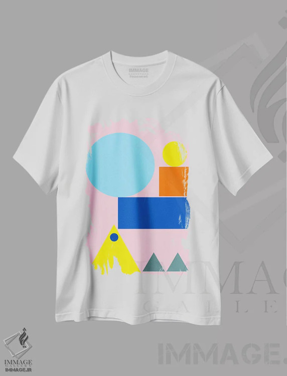 تیشرت سفید طرح دار "بازی کن"، آبستره اثر لورا اوبون | فروشگاه ایماژ