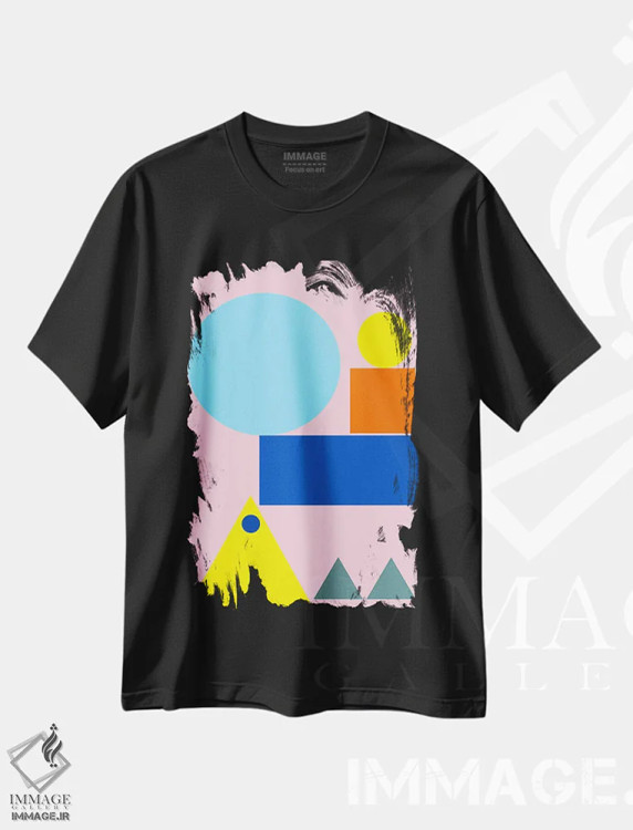 تیشرت مشکی طرح دار "بازی کن"، آبستره اثر لورا اوبون | immage.ir