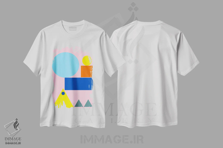 تیشرت سفید طرح دار "بازی کن"، آبستره اثر لورا اوبون | فروشگاه ایماژ