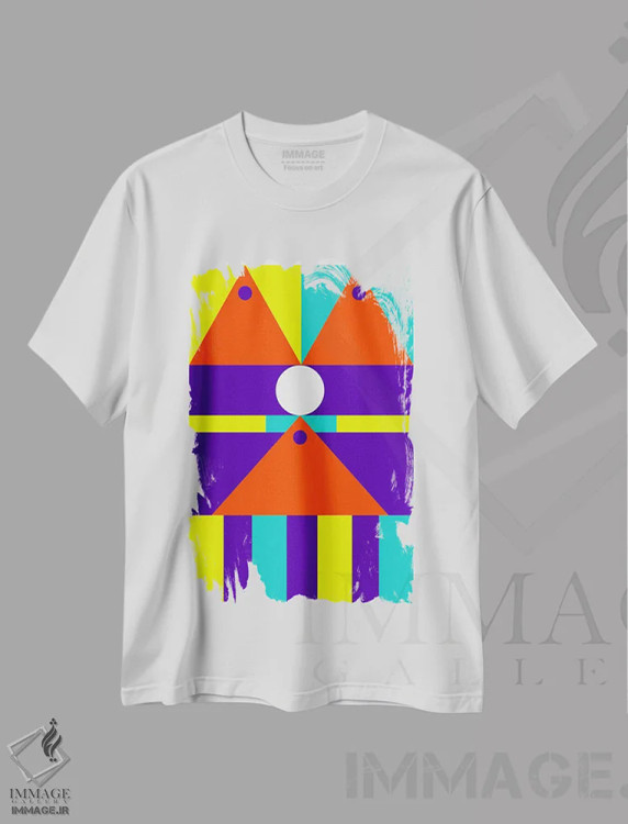 تیشرت سفید طرح دار "لذت را ادامه بده"، آبستره اثر لورا اوبون | فروشگاه ایماژ