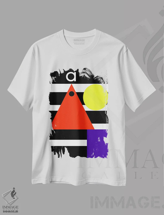 تیشرت سفید طرح دار "آغاز همه چیز"، آبستره اثر لورا اوبون | immage.ir