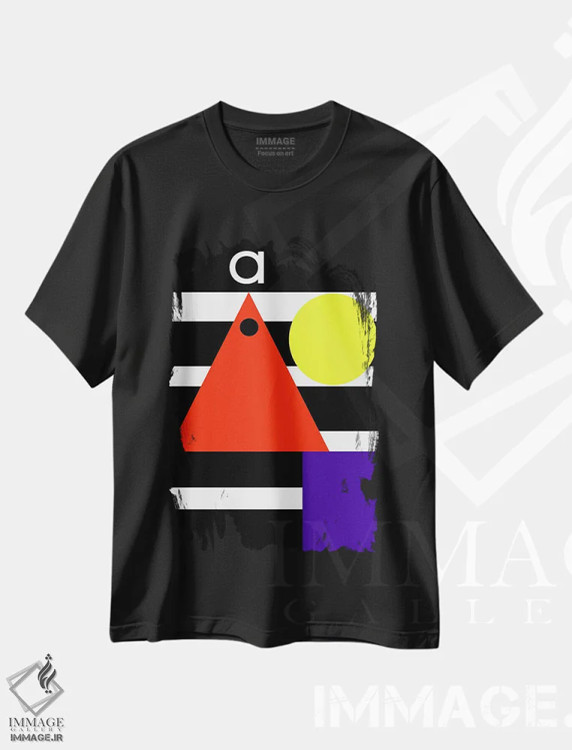 تیشرت مشکی طرح دار "آغاز همه چیز"، آبستره اثر لورا اوبون | فروشگاه ایماژ