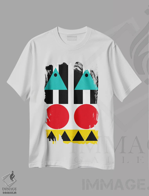 تیشرت سفید طرح دار "تعادل کار و زندگی"، آبستره اثر لورا اوبون | فروشگاه ایماژ