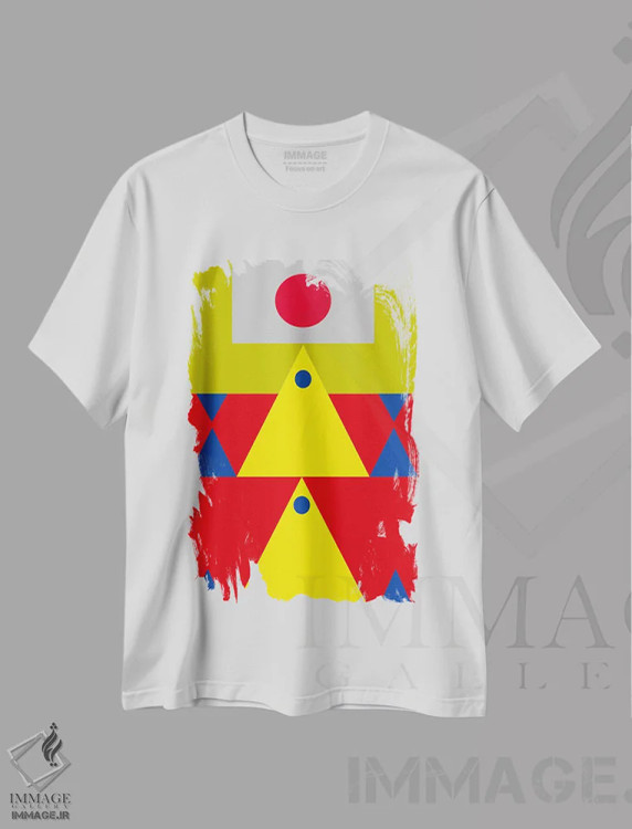 تیشرت سفید طرح دار "ساختن قلعه"، آبستره اثر لورا اوبون | immage.ir