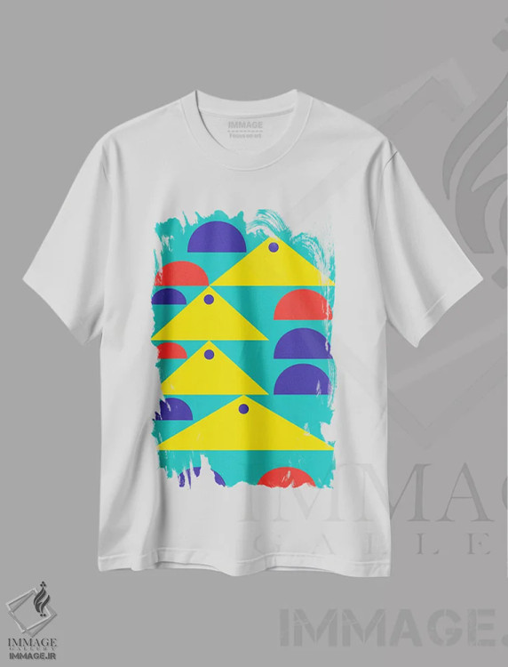 تیشرت سفید طرح دار "شناور بودن"، آبستره اثر لورا اوبون | فروشگاه ایماژ