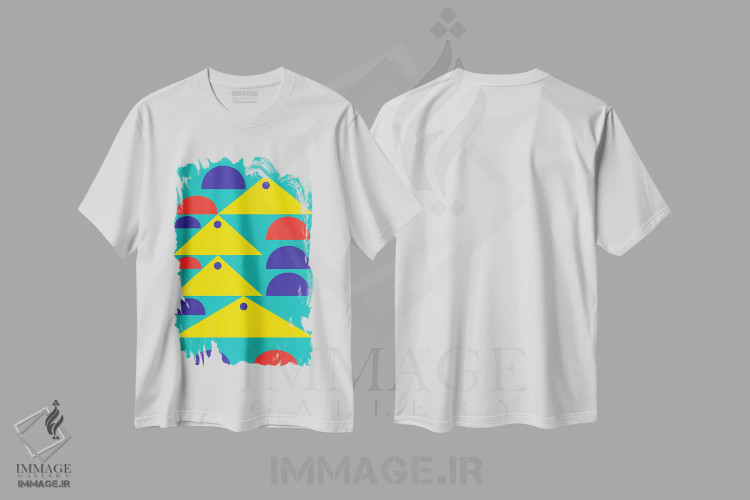 تیشرت سفید طرح دار "شناور بودن"، آبستره اثر لورا اوبون | فروشگاه ایماژ