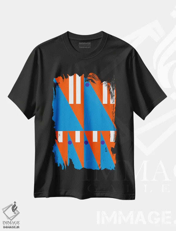 تیشرت مشکی طرح دار "آهسته اما پیوسته"، آبستره اثر لورا اوبون | فروشگاه ایماژ