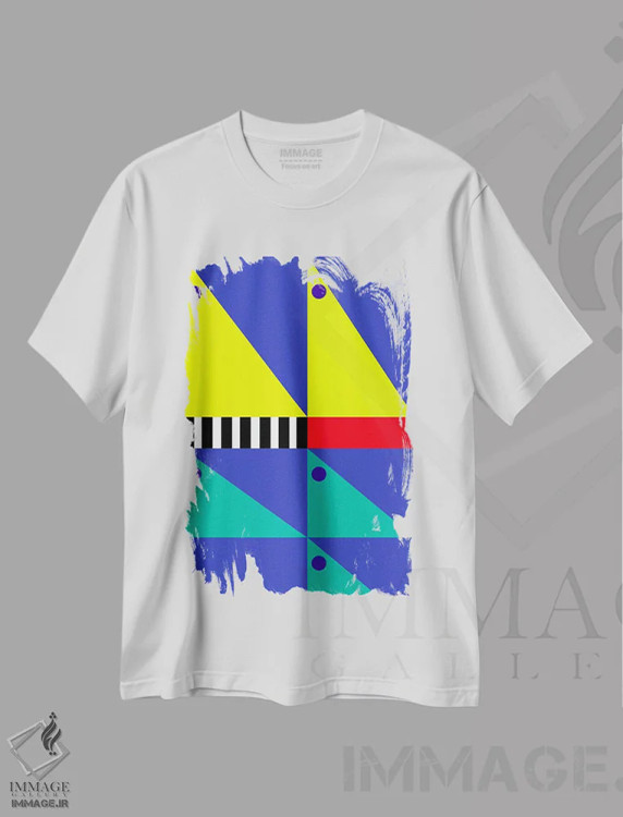 تیشرت سفید طرح دار "باد پشت سرت"، آبستره اثر لورا اوبون | فروشگاه ایماژ