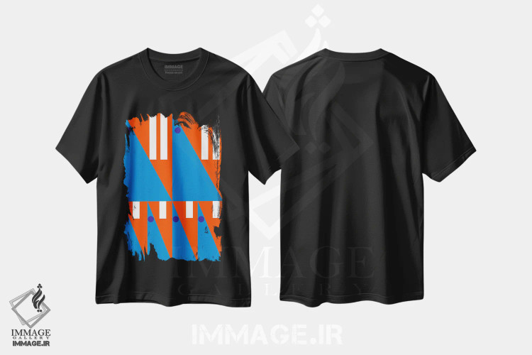 تیشرت مشکی طرح دار "آهسته اما پیوسته"، آبستره اثر لورا اوبون | فروشگاه ایماژ