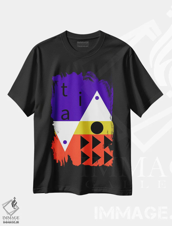 تیشرت مشکی طرح دار "برای تو"، آبستره اثر لورا اوبون | فروشگاه ایماژ