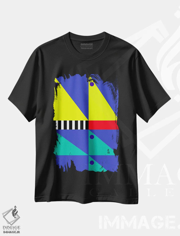 تیشرت مشکی طرح دار "باد پشت سرت"، آبستره اثر لورا اوبون | immage.ir