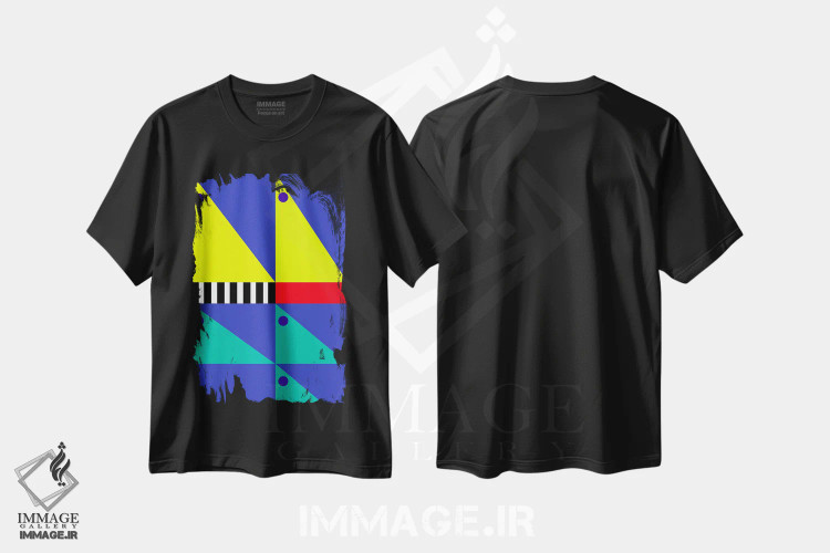 تیشرت مشکی طرح دار "باد پشت سرت"، آبستره اثر لورا اوبون | immage.ir