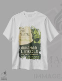 تیشرت سفید طرح دار "ابراهام لینکلن: مرد بزرگ مردم"، تزئینی اثر کتابخانه کنگره | immage.ir